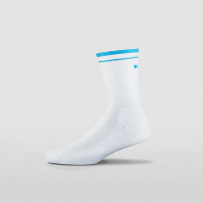 Men's white tennis socks made by Clay Active. Made in Australia.