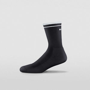 Men's black tennis socks. Retro court socks by Clay Active. Made in Australia.