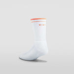 Men's orange and white tennis socks. Australian made men's tennis socks by Clay Active.