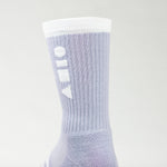 Clay Active purple men's athletic crew sock showing cushioning.